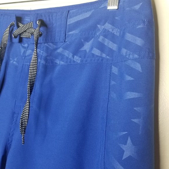 Joe Boxer Men's Swim Trunks Blue Stars Strips Size 34 - Picture 2 of 4